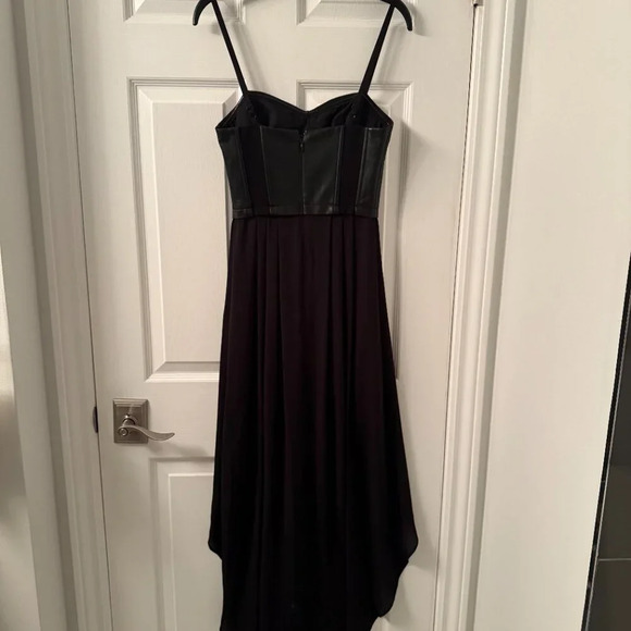 NEW Black Leather Bustier High-Low Dress,  BCBG MaxAzria, XXS - Picture 5 of 5